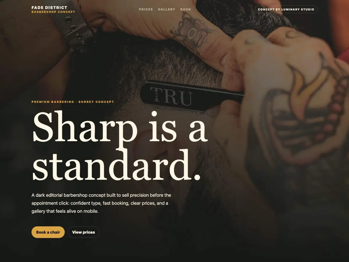 Fade District barbershop concept